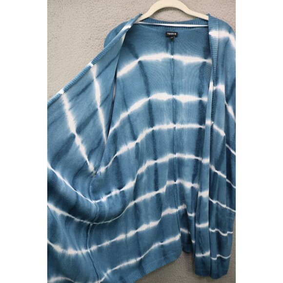 Torrid Tie-Dye Open Front 3/4 Dolman Sleeves Sweater-Size 4X-Very Soft - Picture 4 of 10